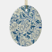 Blue Floral Pattern Antiek Asian Design Keramisch Ornament (Rechts)