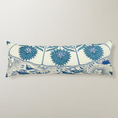 Blue Floral Pattern Antiek Asian Design Lichaamskussen (Voorkant)