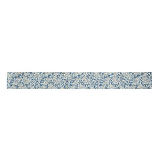 Blue Floral Pattern Antiek Asian Design Lint (Voorkant)