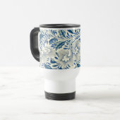 Blue Floral Pattern Antiek Asian Design Reisbeker (Voorkant links)
