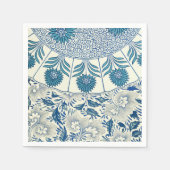Blue Floral Pattern Antiek Asian Design Servetten (Voorkant)