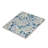 Blue Floral Pattern Antiek Asian Design Tegeltje (Zijkant)