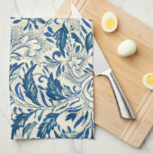 Blue Floral Pattern Antiek Asian Design Theedoek (Quarter Fold)