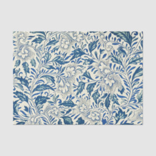 Blue Floral Pattern Antiek Asian Design Tissuepapier
