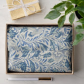 Blue Floral Pattern Antiek Asian Design Tissuepapier (Geschenk)