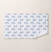 Blue Floral Pattern Bad Handdoek (Handdoek)
