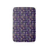 Blue Floral Pattern Badmat (Voorkant Verticaal)