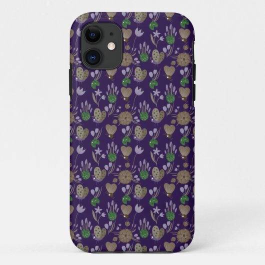 Blue Floral Pattern Case-Mate iPhone Case (Achterkant)