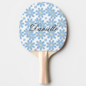 Blue Floral Pattern - Custom Ping Pong Paddle Tafeltennisbatje (Voorkant)
