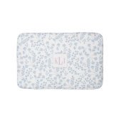 Blue Floral Pattern Custom Small Bath Mat (Voorkant)