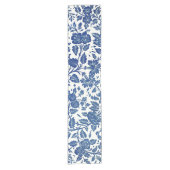 Blue Floral Pattern Korte Tafelloper (Voorkant)