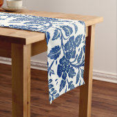 Blue Floral Pattern Korte Tafelloper (Voorbeeld)