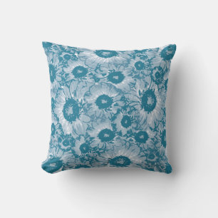 Blue Floral Pattern Kussen