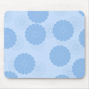 Blue Floral Pattern Muismat