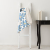 Blue Floral Pattern - Persoonlijke Sherpa Blanket Deken (In situ)
