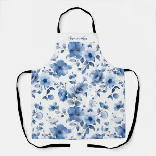 Blue Floral Pattern Schort