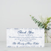 Blue Floral Pattern Sympathie bedankt P (Staand voorkant)