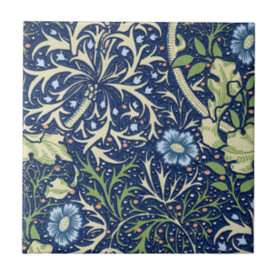 Blue Floral Pattern Tegeltje