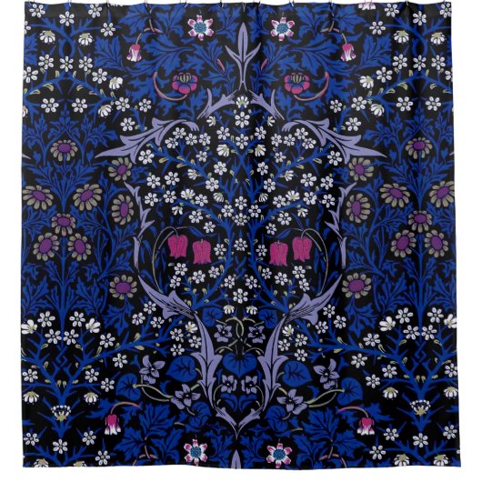 Blue  Floral Pattern, William Morris Douchegordijn (Voorkant)