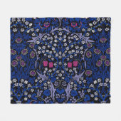 Blue  Floral Pattern, William Morris Fleece Deken (Voorkant (Horizontaal))