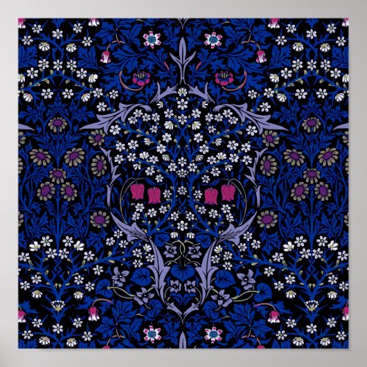 Blue  Floral Pattern, William Morris Poster (Voorkant)