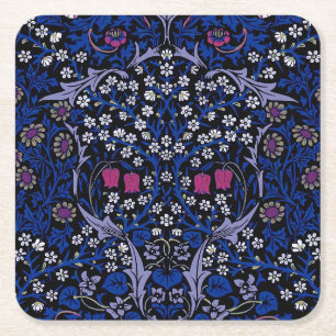 Blue  Floral Pattern, William Morris Vierkante Kartonnen Onderzetter