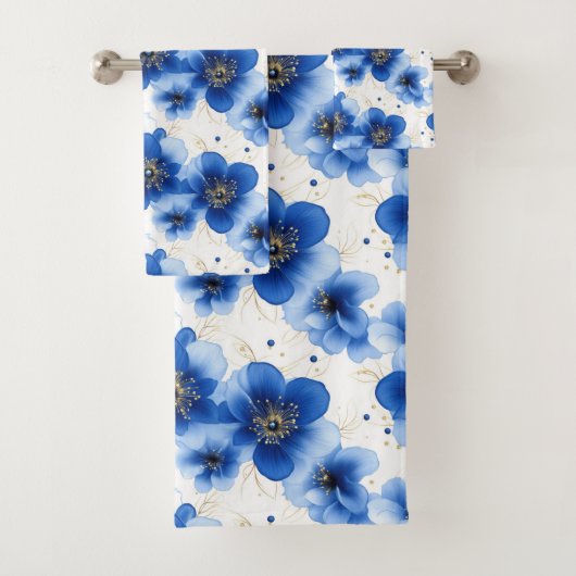 Blue Floral Pattern with Gold Accents (En situation)