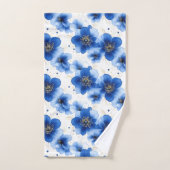 Blue Floral Pattern with Gold Accents (Serviette à main)
