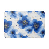 Blue Floral Pattern with Gold Accents Badmat (Voorkant)