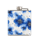 Blue Floral Pattern with Gold Accents Heupfles (Achterkant)