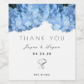 Blue Floral Personal Mariage Étiquette de vin (Étiquettes simples)