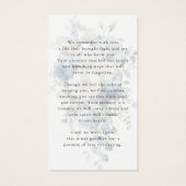 Blue Floral Photo Funeral Prayer Card (Dos)