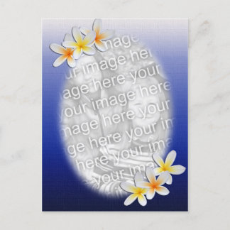 Blue Floral Photo Template Briefkaart