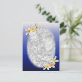 Blue Floral Photo Template Briefkaart (Staand voorkant)