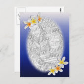 Blue Floral Photo Template Briefkaart (Voorkant / Achterkant)