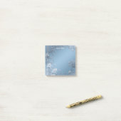 Blue Floral Post merkt het op Post-it® Notes (Op bureau)