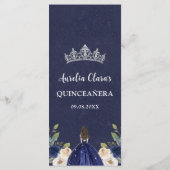 Blue Floral Princess Quinceañera Menu Menu (Dos)