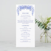 Blue Floral Programme de mariage français (Debout devant)
