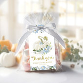 Blue Floral Pumpkin Herfst Baby shower Dank u Cadeaulabel