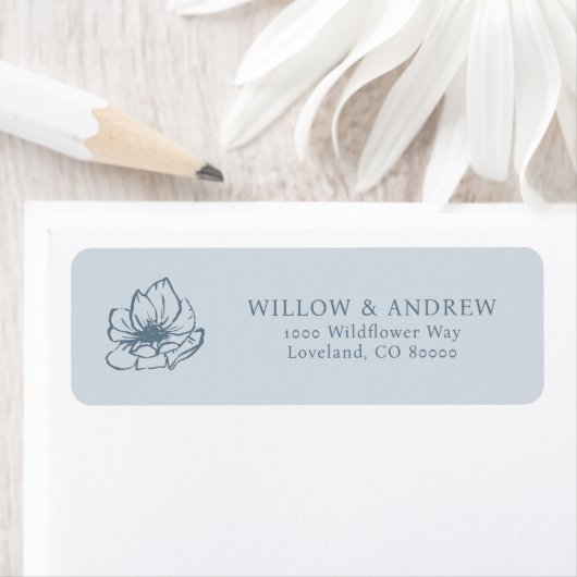 Blue Floral Return Address Label (Insitu)