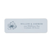 Blue Floral Return Address Label (Voorkant)