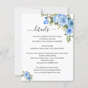 Blue Floral Romantic Boho Chic - kaart voor detail