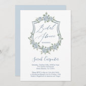 Blue Floral Romantic Bridal Shower Kaart (Voorkant / Achterkant)