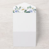 Blue Floral Roos Graduation Party Aankondiging (Buitenkant)