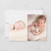 Blue Floral Rose Gold Boy Photo Faire-part de nais (Dos)