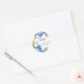Blue Floral - RSVP Classic Round Sticker (Envelop)