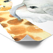 Blue Floral Safari Baby shower Affiche de bienvenu (Coin)