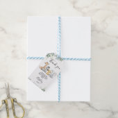 Blue Floral Safari Baby shower Hartelijk dank Cadeaulabel (Met Touw)