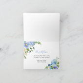 Blue Floral Serez-vous ma carte de femme d'honneur (Intérieur)