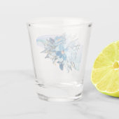 Blue Floral Shotglass Wedding Favor Shot Glas (Achterkant)